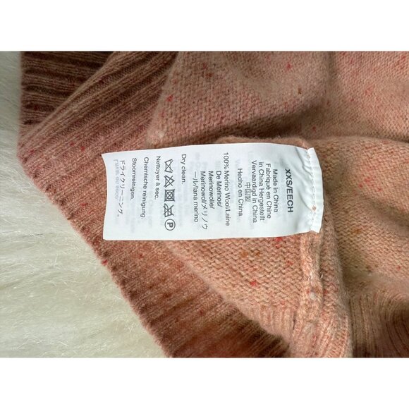 Madewell Merino Wool Donegal Maysfield Cardigan Sweater Peach Oversized M - Picture 10 of 15